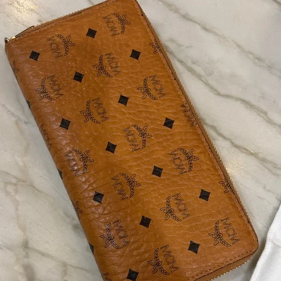 MCM Tan Visetos Zip Wallet - Picture 6 of 8